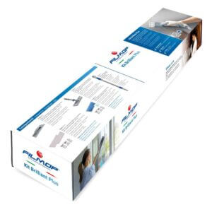 Filmop Kit Brilliant Plus je profesionálna sada navrhnutá pre praktické a ergonomické čistenie lesklých povrchov doma aj v profesionálnom prostredí.